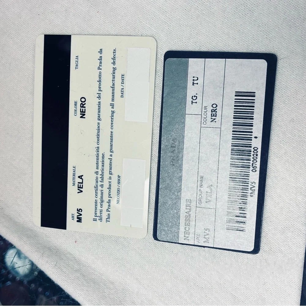 Authentic Prada 3pc Vintage Vela Pouch Set w Cards and Dustbag - Picture 15 of 15